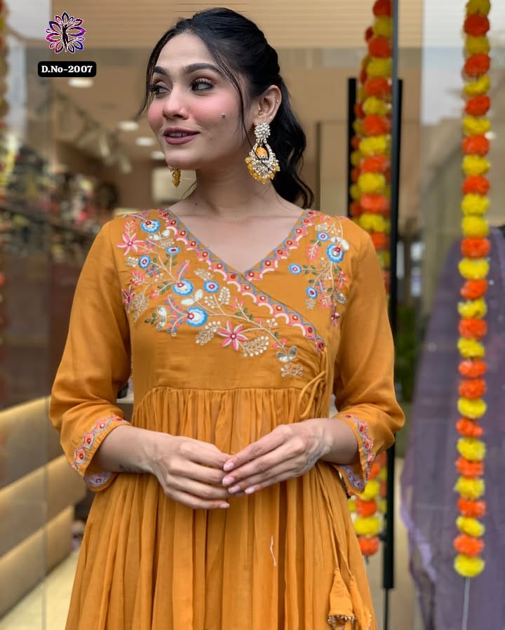 KF 2007 Kalaai Viscose Chanderi Kurti With Bottom Dupatta Orders In India